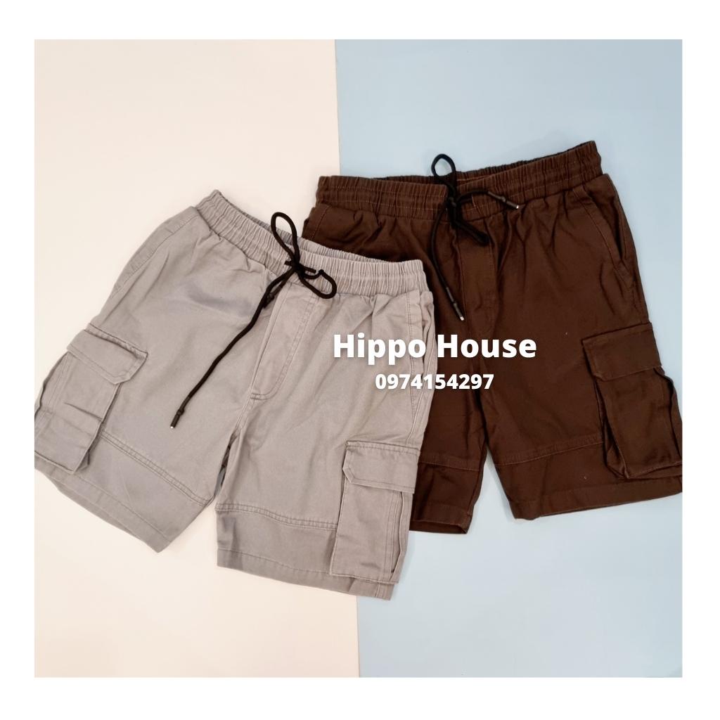 Quần Short Kaki Túi Hộp Bé Trai Hippo House Size Đại 30 đến 50kg