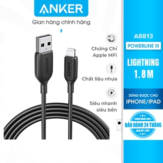 Cáp sạc thế hệ 3 ANKER PowerLine III Lightning dài 1.8m cho iPhone iPad - A8813
