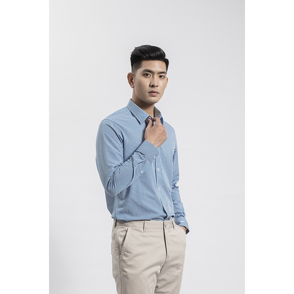 Áo sơ mi nam dài tay KWIN KLS01208 dáng slimfit, chất liệu bamboo sợi tre