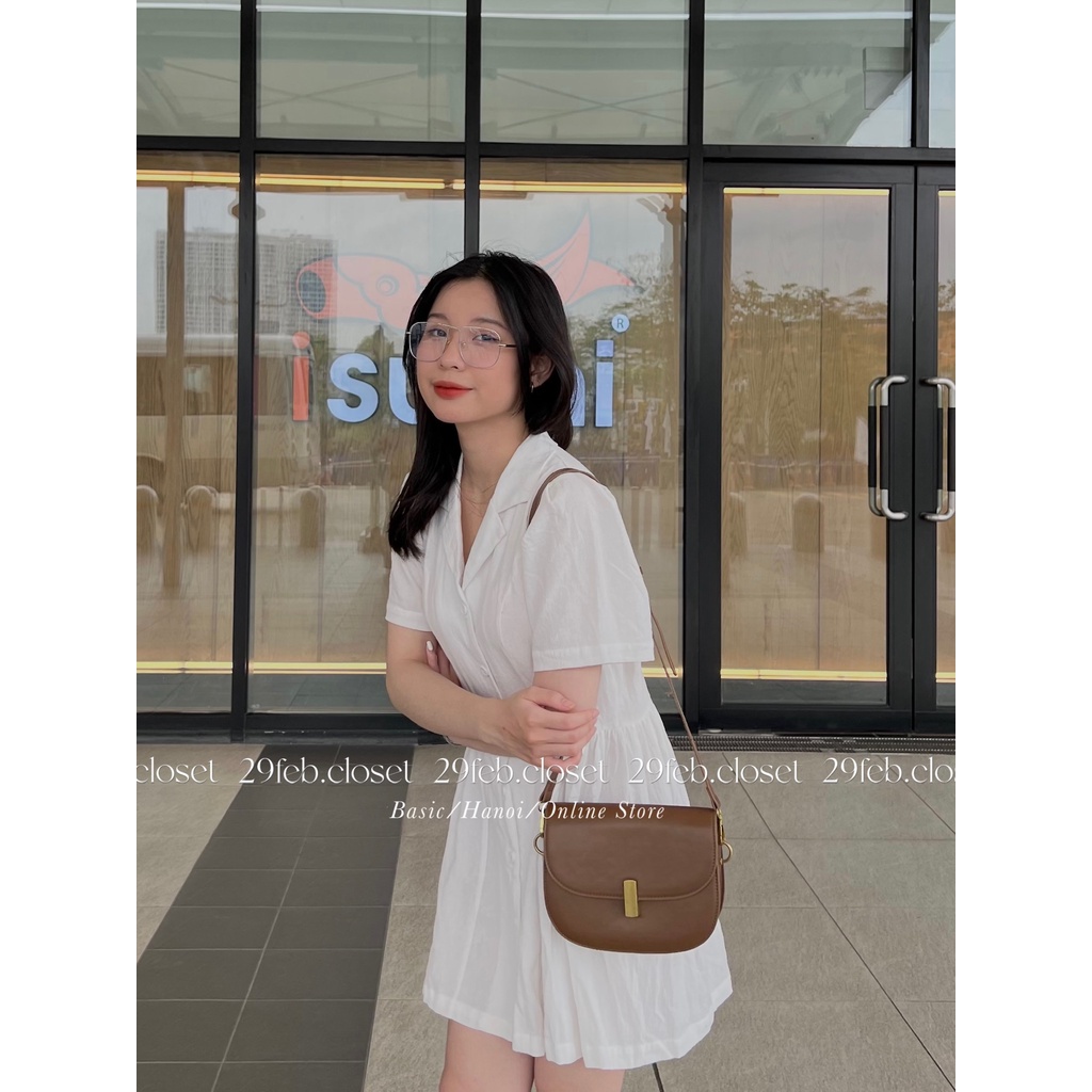 [Ảnh thật/Video] Váy sơ mi đũi cổ vest chiết eo - 29feb.closet- V14