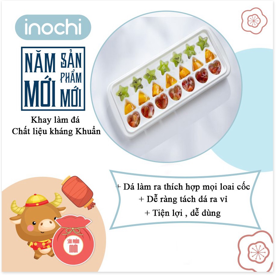 khay làm đá -INOCHI chất liệu nhựa nguyên sinh ngăn mùi kháng khuẩn hình đa dạng 21 viên Kari INOCHI