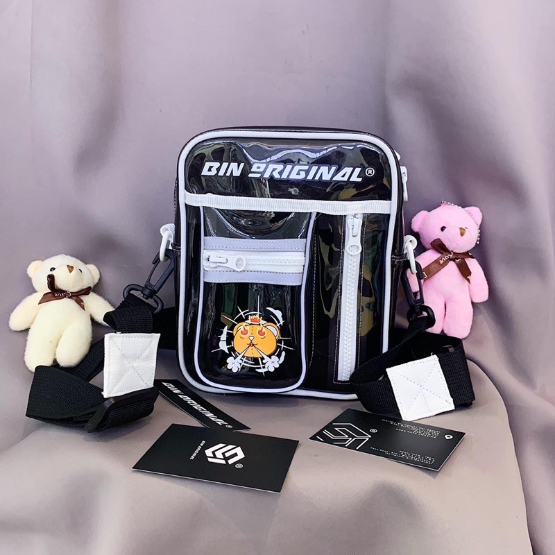 [Mã SKAMA06 giảm 8% TỐI ĐA 50K đơn250K] Túi đeo chéo CHÍNH HÃNG SHOP BIN ORIGINAL ss2 phản quang đen full | BigBuy360 - bigbuy360.vn