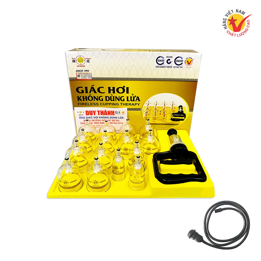 Bộ giác hơi không dùng lửa Duy Thành YGH03 kèm dây nối phương pháp an toàn cho sức khoẻ