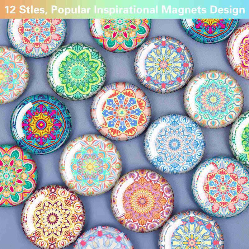 Bộ 12 Nam Châm Gắn Tủ Lạnh Hình Hoa Mandala