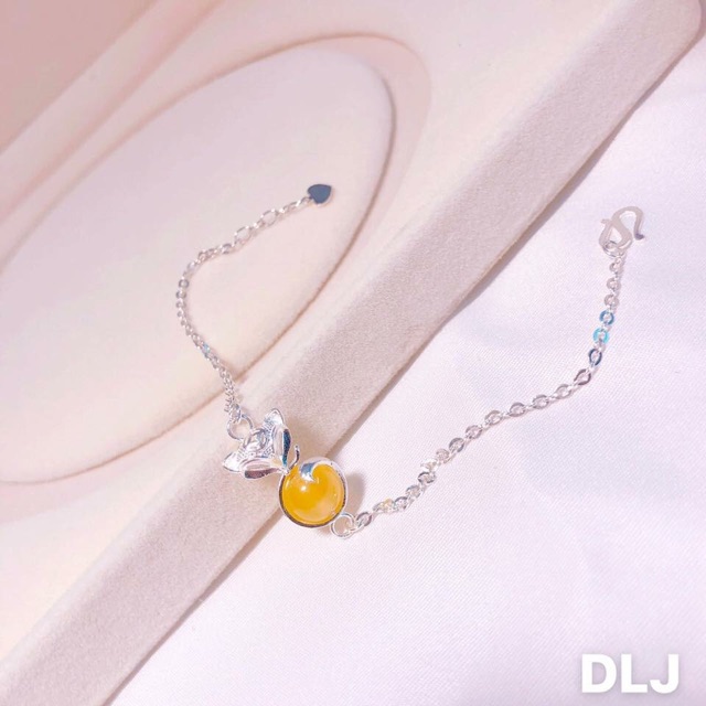 Lắc tay nữ bạc ta mặt hồ ly gắn đá phong thủy theo mệnh - Bibi silver - BBS