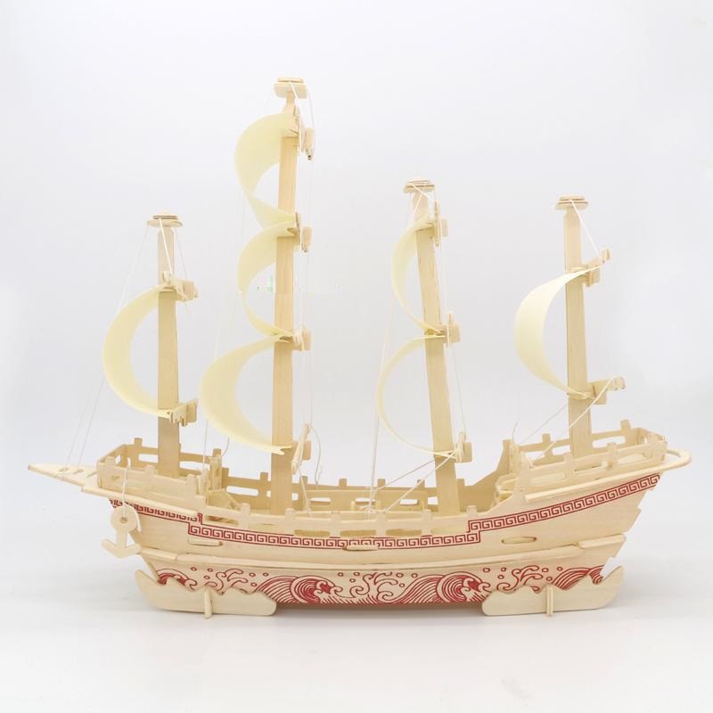 Đồ chơi lắp ráp gỗ 3D Mô hình Thuyền Thương Gia Merchant Ship