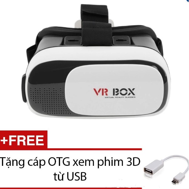 Kính thực tế ảo 3D dùng cho điện thoại VR Box và cáp OTG xem phim từ USB