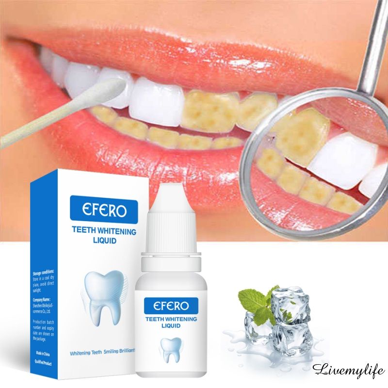 Chuyên nghiệp ~ EFERO Răng Làm Trắng Tinh Chất Bột Vệ Sinh Răng Miệng Làm Sạch Huyết Thanh Loại Bỏ Mảng Bám Vết Bẩn Răng Tẩy Trắng Công Cụ Nha Khoa