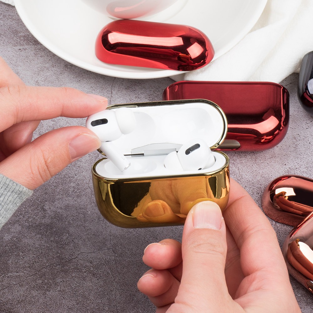Vỏ Bảo Vệ Hộp Sạc Tai Nghe Airpods 3 Pro 2020 Mạ Vàng Bằng PC Mạ Điện Sang Trọng Chống Rơi