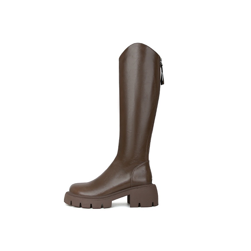 Giày Bốt Cao Gót Mũi Tròn Đế Dày Phong Cách Hàn Quốc Thời Trang Mùa Đông Mới 2022