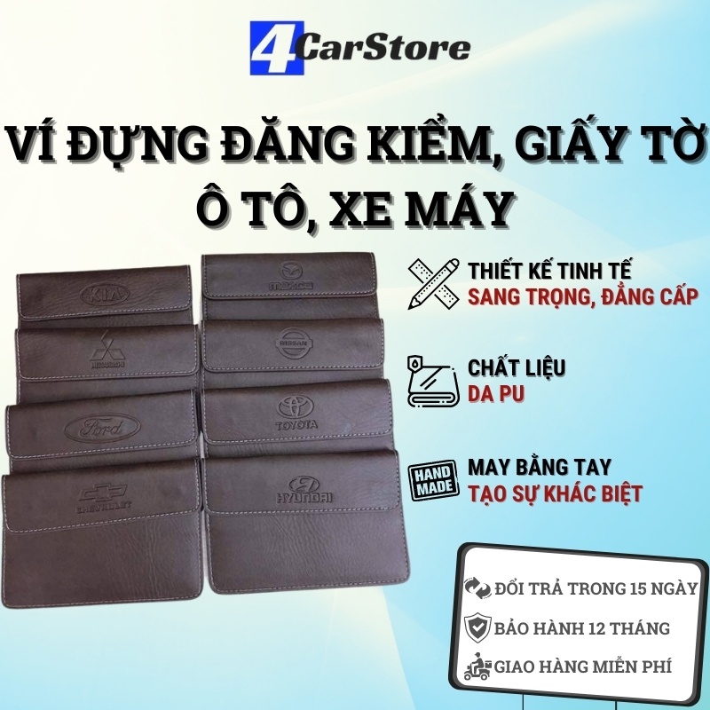 Ví đựng đăng kiểm giấy tờ ô tô, xe máy làm bằng da PU | Thiết kế sang trọng, tinh tế, đẳng cấp