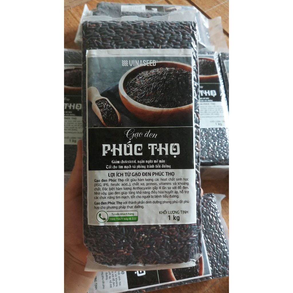 (1kg) Gạo lứt đen Phúc Thọ-Vinaseed(không hộp)