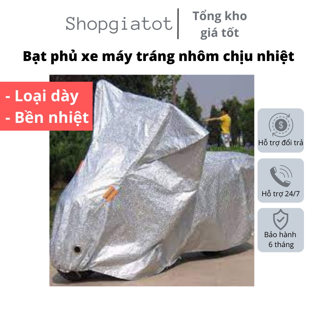 Bạt phủ trùm xe máy 3D, tráng nhôm cách nhiệt chống xước bụi bẩn cho mọi loại xe phản quang chống nóng