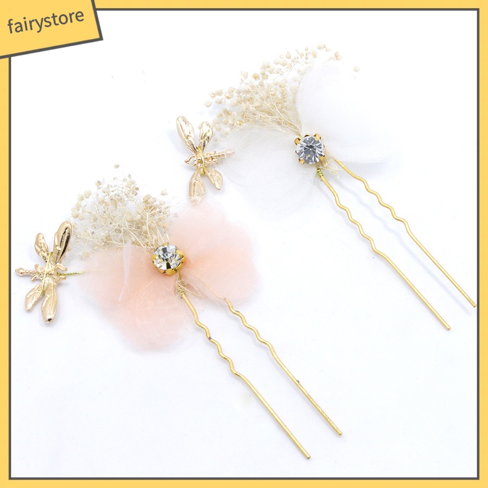 Kẹp Tóc Hình Chuồn Chuồn Đính Đá Thời Trang Cho Nữ