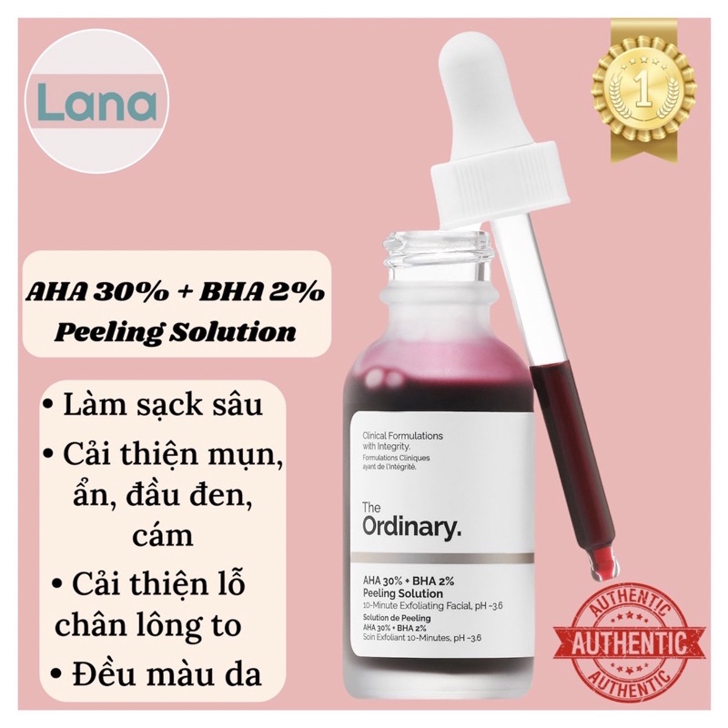 Tẩy Da Chết The Ordinary AHA 30% + BHA 2% Peeling - Lana Cosmetic
