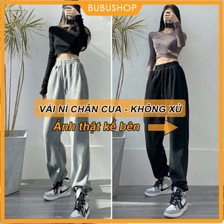 Quần jogger nữ chun gấu ulzzang, quần nỉ bo gấu, quần nỉ nữ BUBUSHOP Q02