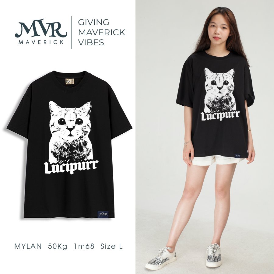 Áo thun nam nữ unisex Cotton thoáng mát chú mèo lucipurr dễ thương MVR KK3937