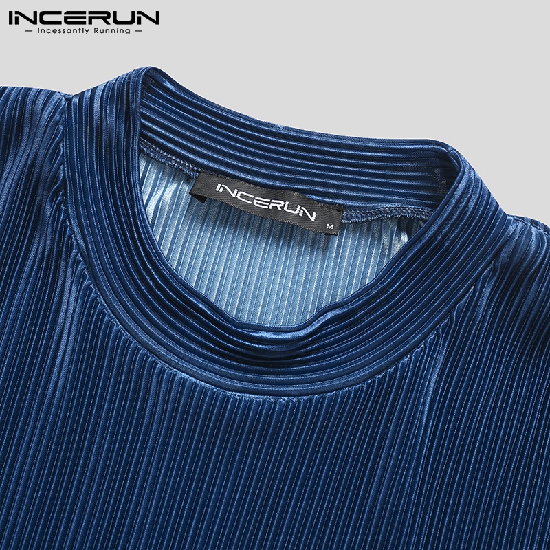 Áo thun INCERUN tay ngắn kiểu dáng rộng rãi họa tiết đầy màu sắc in ấn đơn giản thời trang cho nam