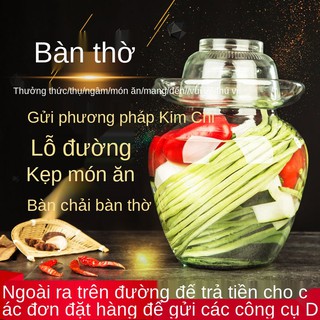 Hũ kim chi thủy tinh lọ gia dụng dày dưa chua kín muối Tứ Xuyên cải bắp lớn
