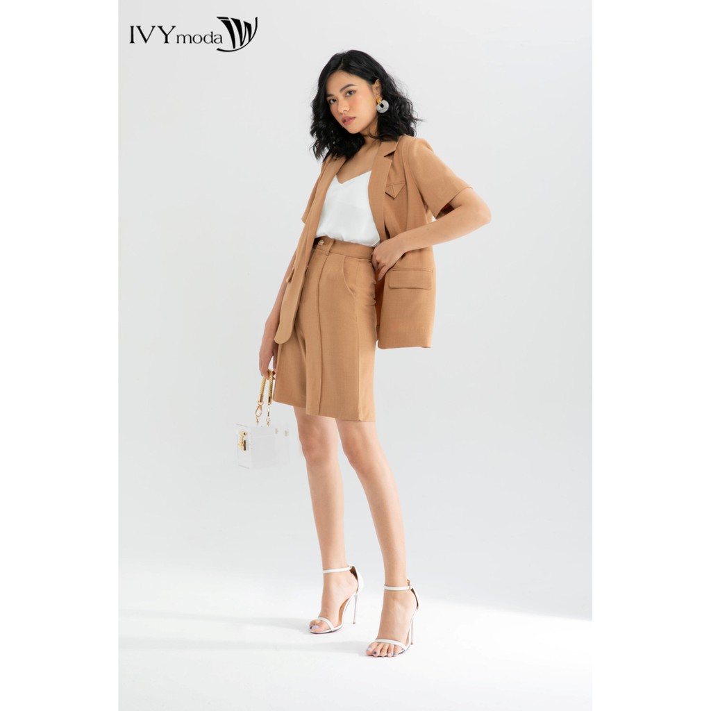 [NHẬP WABRTL5 GIẢM 10% TỐI ĐA 50K ĐH 250K ]Quần lửng nữ ống rộng thiết kế IVY moda MS 21T0022