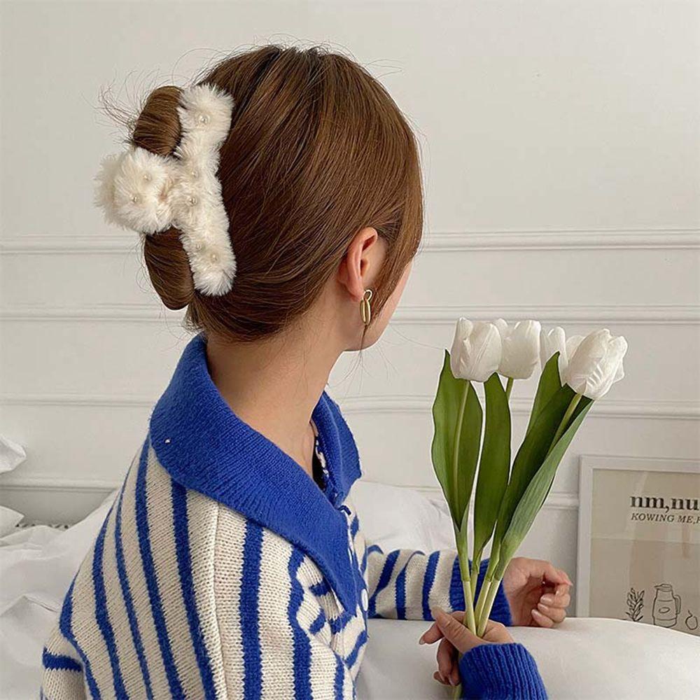 Kẹp Tóc Phủ Lông Phong Cách Vintage Thời Trang Cho Nữ