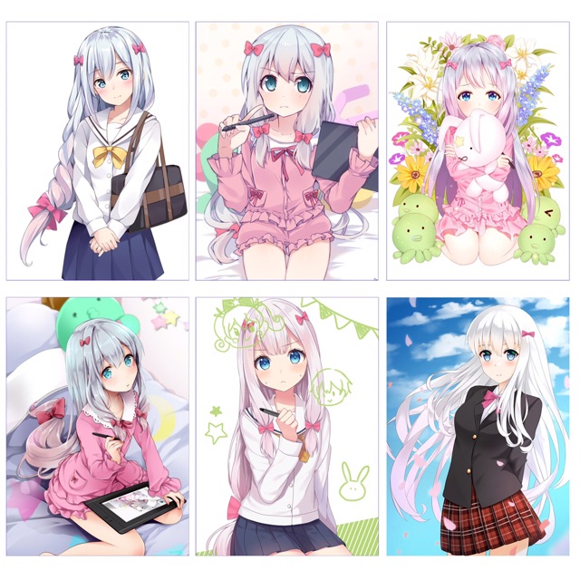 5 tấm Ảnh poster anime sagiri khác ngẫu mãu ngẫu nhiên coa đề cần dán