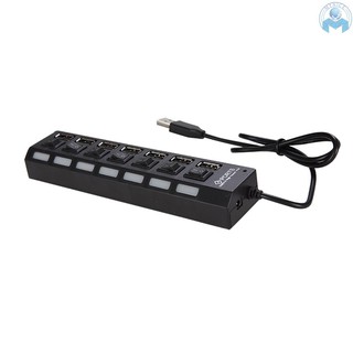 Jdl-a7 Hub USB Hub 7 cổng USB 2.0 Đèn báo công tắc độc lập Tốc độ cao Siêu mỏng Hub chia với cáp USB cho máy tính xách tay Máy quét chuột USB Máy ảnh kỹ thuật số Đĩa U USB