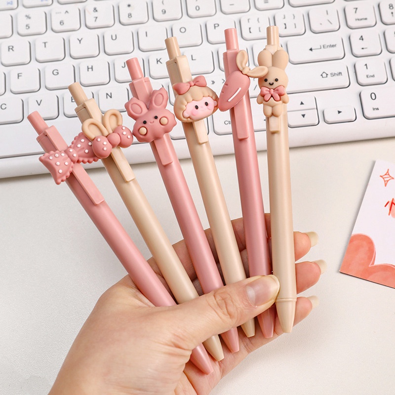 1 Bút Mực Gel Hình Thỏ Bunny Thắt Nơ Sáng Tạo