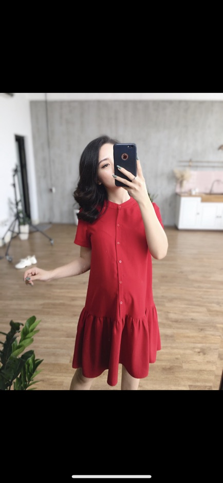 [xả kho]váy bầu cổ tàu đuôi cá V35