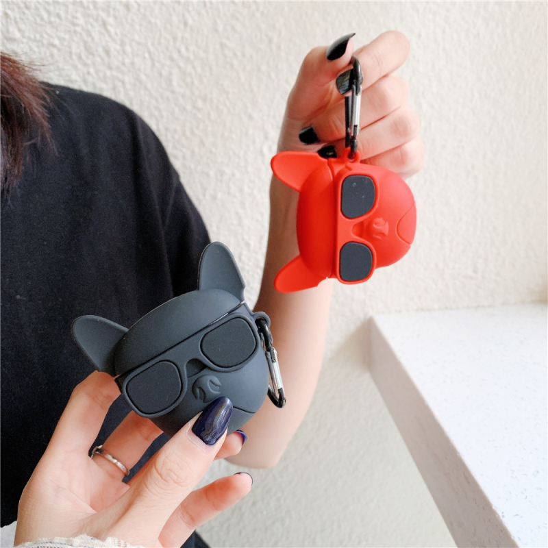 Vỏ Bảo Vệ Hộp Sạc Tai Nghe Không Dây Bluetooth Bằng Silicon Mềm Họa Tiết Chó Bull Cho Airpods Pro 2 3 1