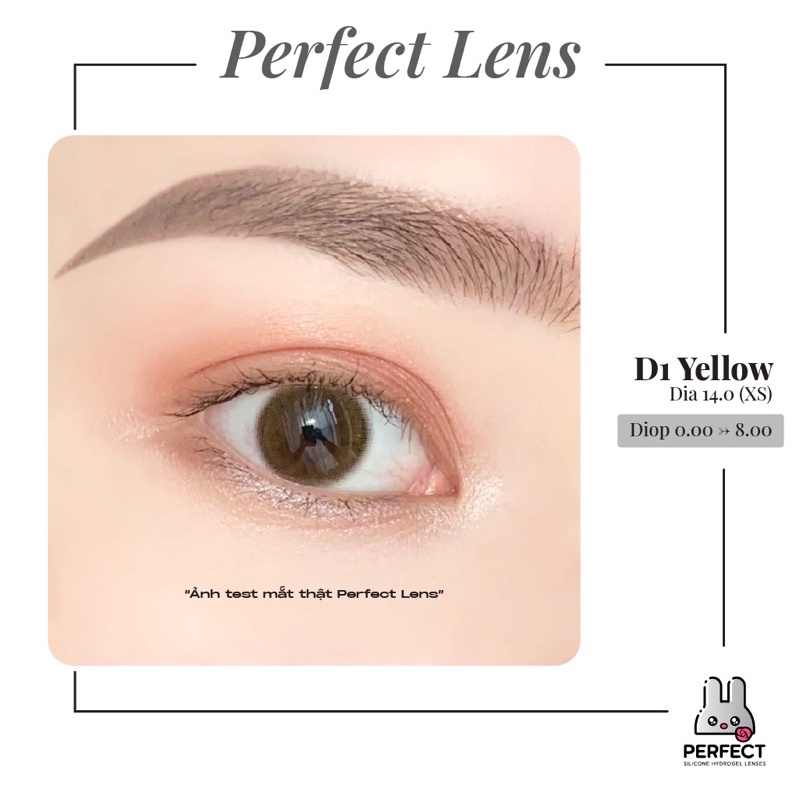 Lens ẢNH MẮT THẬT , Kính Áp Tròng Có Cận và Không Cận , D1 YELLOW DIA 14.0 XS , Hạn Sử Dụng 1 Năm , Giá Sale