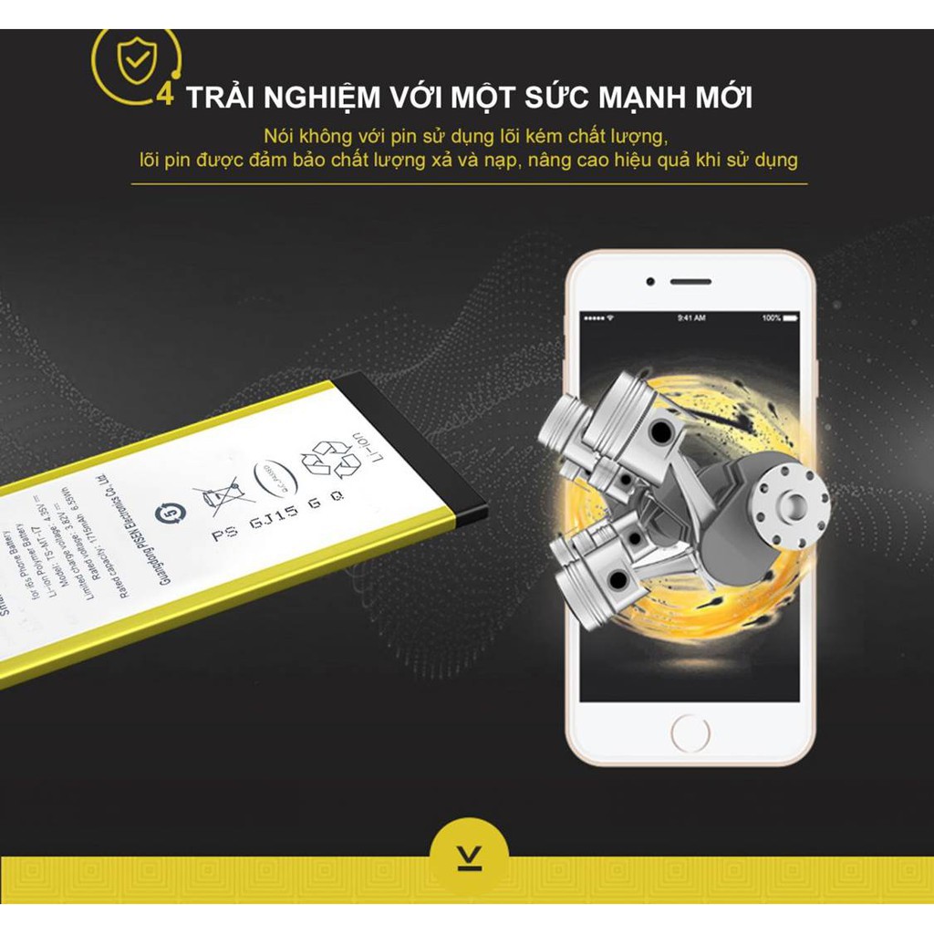 Pin Pisen chính hãng cho Iphone 5S 1560mAh chuẩn 3C Easy certificate