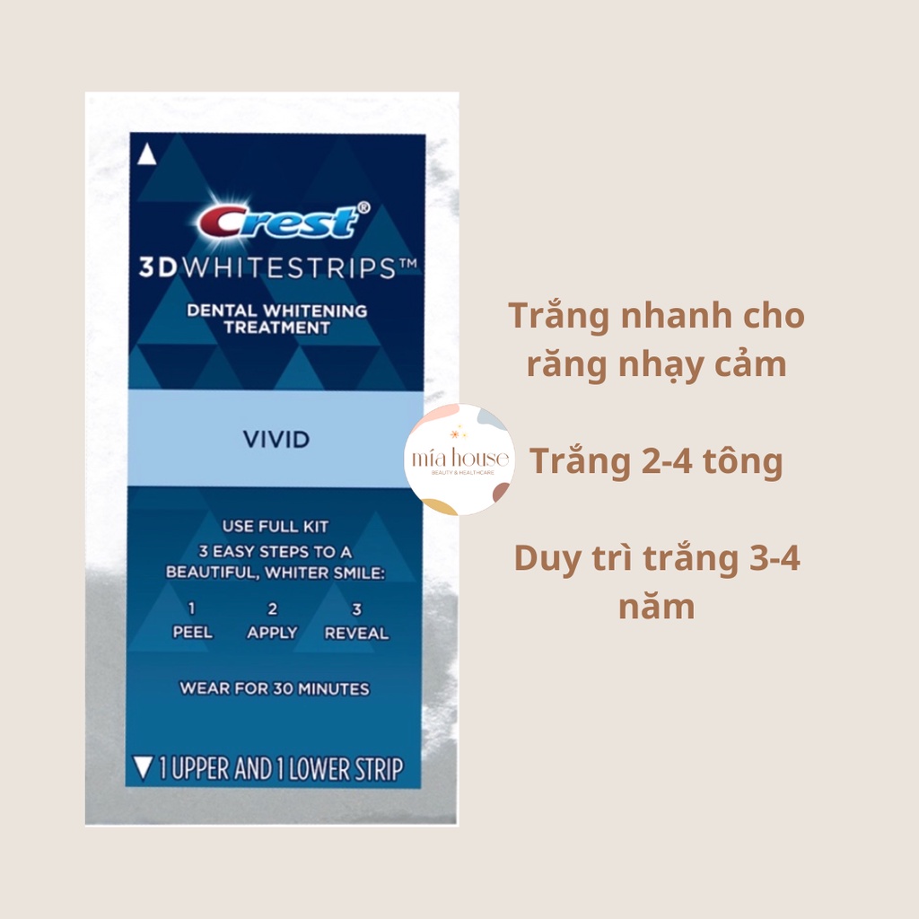 Miếng dán trắng răng Crest 3D White - 1 gói