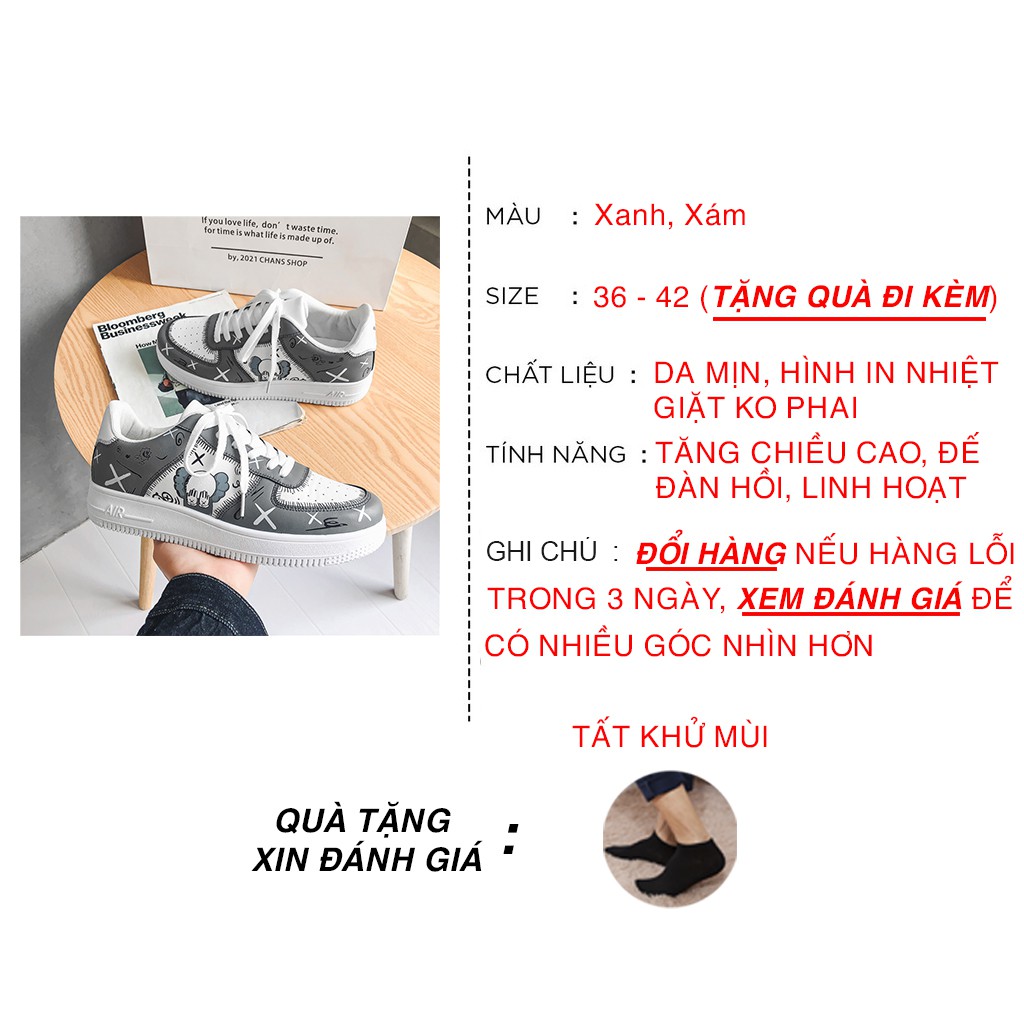 [Kèm Video]  Giày Custom Air Jordan Bearbrick, Giày AF1 𝐂𝐮𝐬𝐭𝐨𝐦 Da Cao Cấp In Nhiệt Không Phai | BigBuy360 - bigbuy360.vn