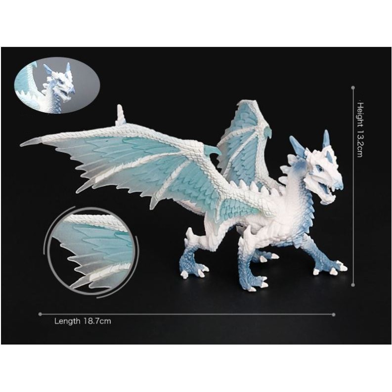Mô Hình Quái vật Rồng băng trắng 18cm⚚ Sinh Vật Thần Thoại ⚚ Warcraft monters ⚚  Eragon ⚚ Ice Dragon ⚚ [Đồ Chơi 24/7]
