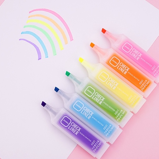 Bút đánh dấu , Bút nhớ, Bút Highlight pastel dễ thương nhiều màu cho học sinh dễ dàng đánh dấu ghi nhớ học tập