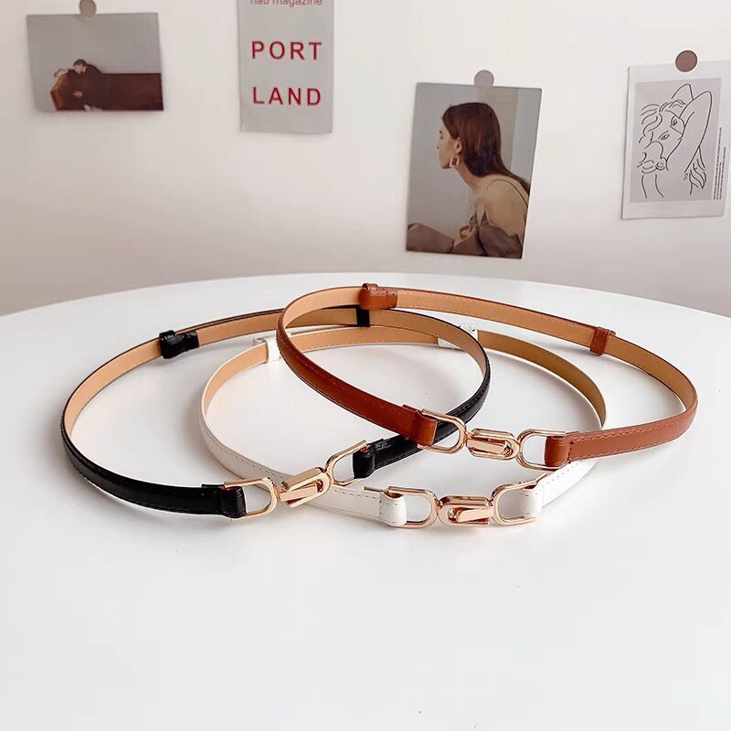 Belt váy bản nhỏ 1.4cm simsimvintage ĐV021 Đai nịt váy áo vest blazer size nhỏ chất da nới eo nhỏ