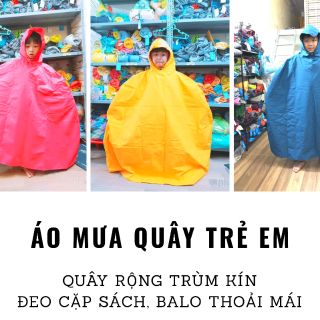 Áo mưa quây trẻ em Khánh Chi - Chống Thấm 100%, Siêu Nhẹ, Màu Sắc Đa Dạng