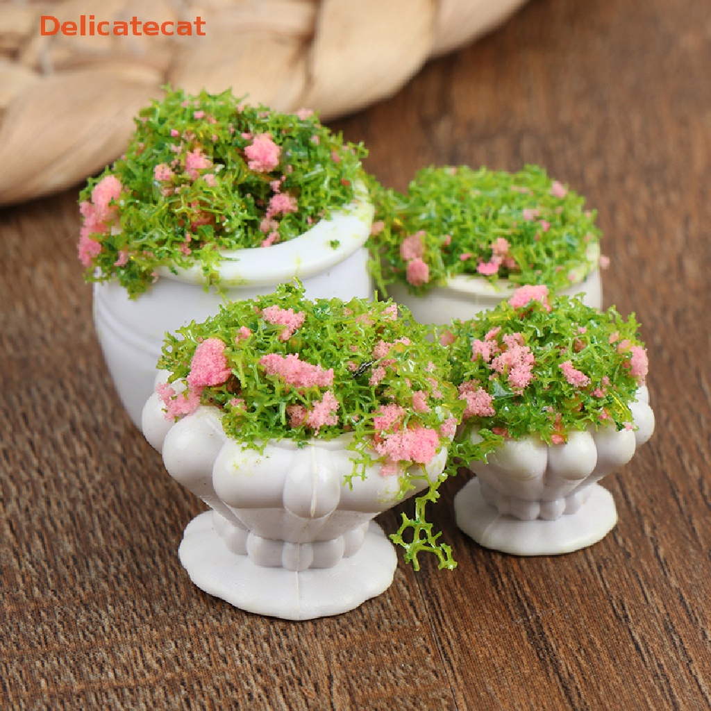 2 Chậu Hoa Mini Xinh Xắn Cho Nhà Búp Bê Tỉ Lệ 1: 12