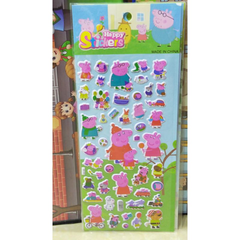 sticker dán 3D với Heo Peppa