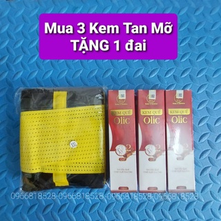 Combo 3 kem tan mỡ olic tặng 1 đai cuốn nóng