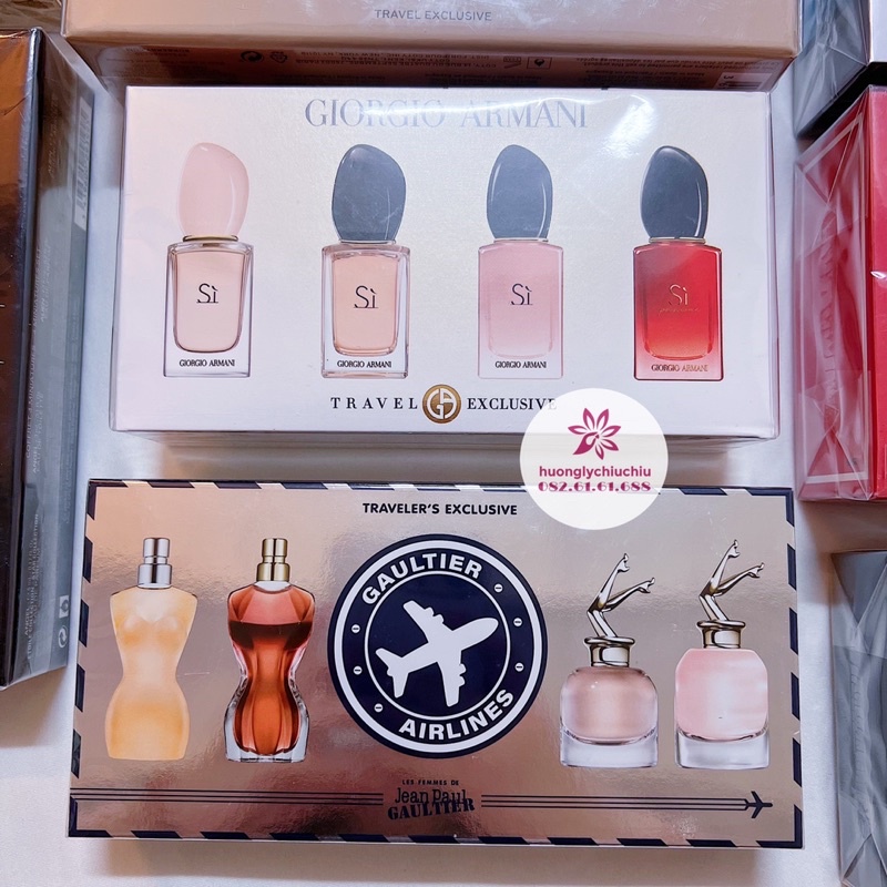 Set nước hoa mini các hãng Dior, Sì, Lancome, Bvlgari, Burberry, Jeanpaul Gaultier, Thiery Mugler