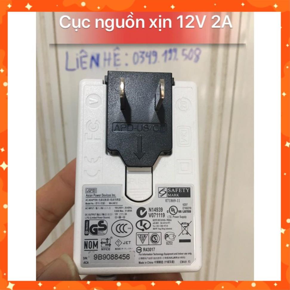 Nguồn Adapter APD 12V, 2A... chính hãng APD jack 5.5x2.5mm dùng cho dock, camera, modem...