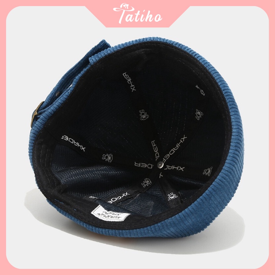 Mũ Miki Hat (Nón Tròn Dưa Hấu) Không Vành Nhung Cao Cấp Unisex Phong Cách Nhật Bản - Tatiho - Mã NV035