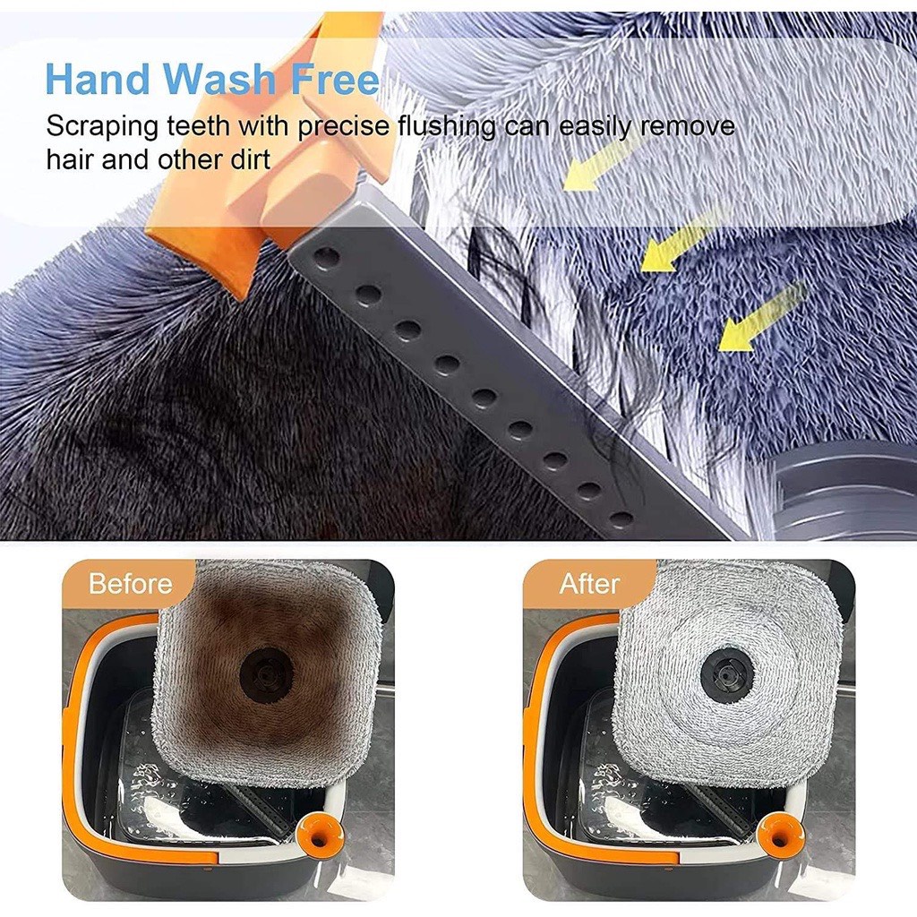 Cây lau nhà tự vắt 2 ngăn và xô Xiaomi Joybos M16 tự tách nước bẩn thông minh | Cây lau nhà Xiaomi