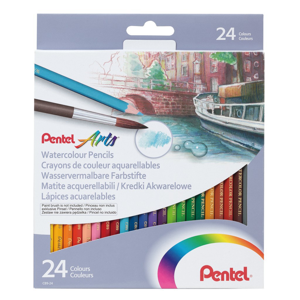 ( HÀNG CHÍNH HÃNG ) Chì Màu Nước Cao Cấp Pentel 12/24/36 Màu - CB9 [Hàng Chính Hãng]