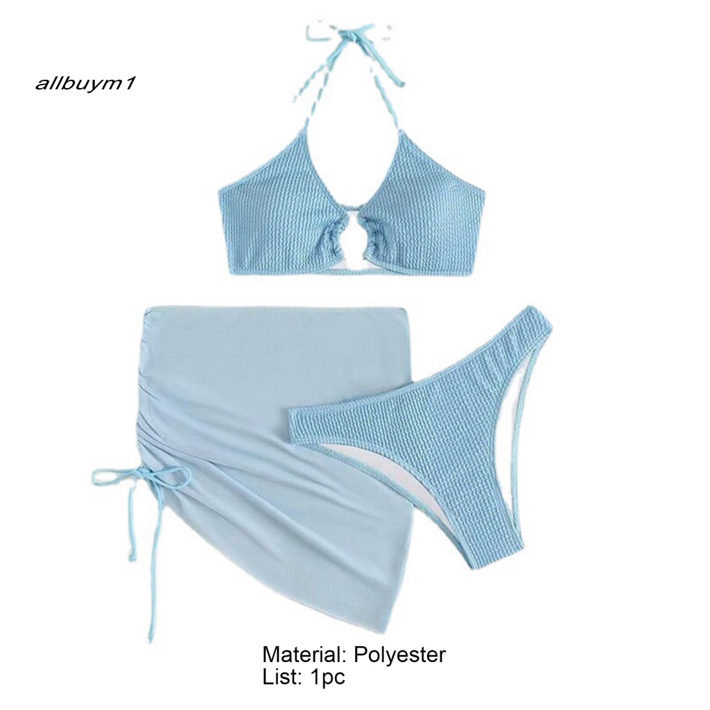 Bộ Bikini Cột Dây Cổ Yếm Dáng Ôm Thời Trang Mùa Hè Quyến Rũ Cho Nữ