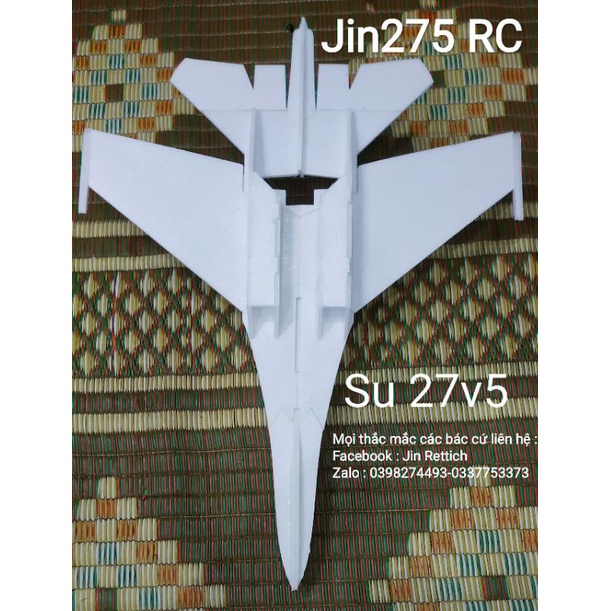 ❤️ Siêu Sale ♥️ Bộ vỏ kit máy bay Su-27 V5 Flat sải 74 cm