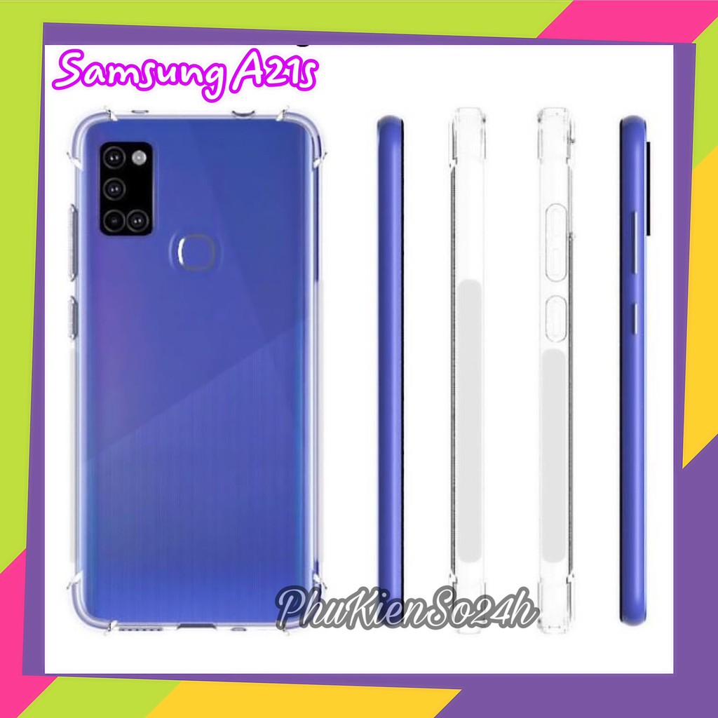 Ốp lưng Samsung Galaxy A21S / S10 / S10 PLUS silicon dẻo trong suốt chống sốc full 4 góc - phukienso24h