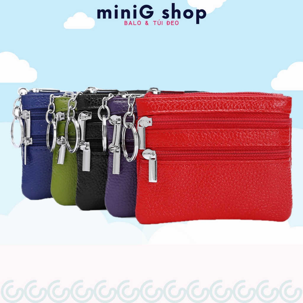 Ví đi chợ mini da thật có móc khóa size lớn nhiều màu MD001 miniG shop